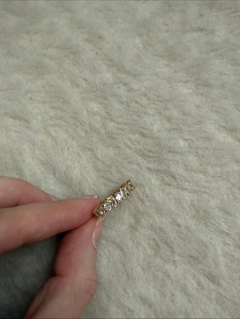 Aurate White Sapphire Mixed Shape Eternity Ring - size 5